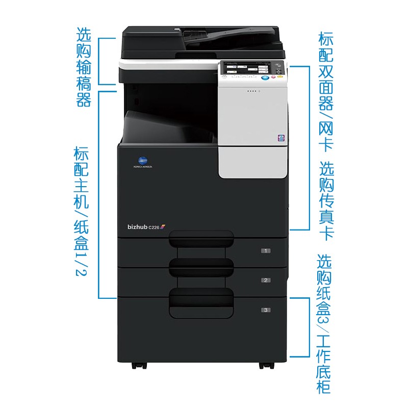 柯尼卡美能達(dá) bizhub C226 A3 彩色復(fù)合機(jī)  全新機(jī)